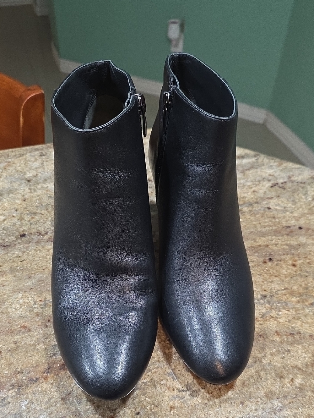 Via Spiga Aurora Black Leather Ankle Booties Size EU36.5 / US 6.5